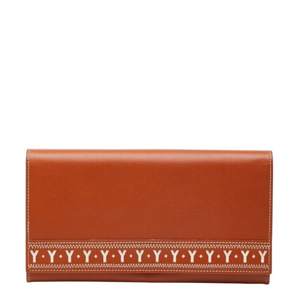 Saint Laurent Y Long Wallet Brown Leather